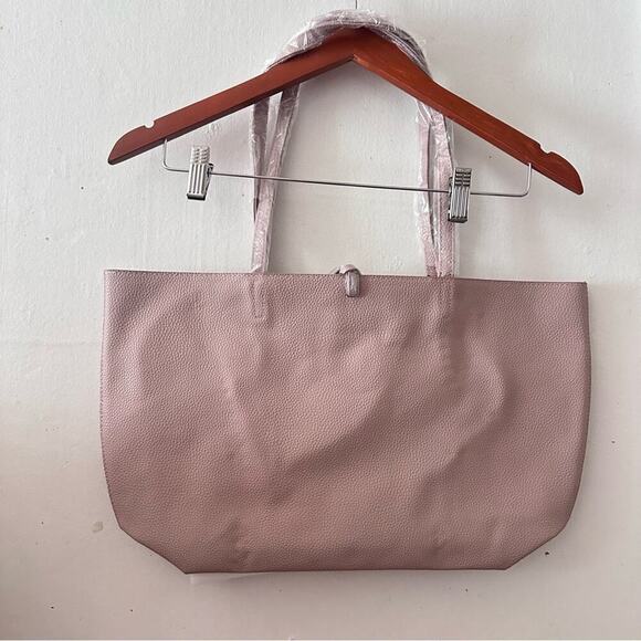NWT Badgley Mischka Tote blush pink vegan leather dual straps everyday bag - Picture 4 of 9